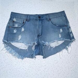 *NWOT* Denim Colab Palm Shorts